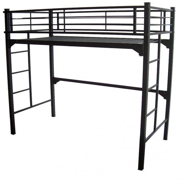 Blantex Bedframe, 39 X 80 UNI Loft Bed with built in ladder and 2 guardrails UNI200SQ3980LOFT